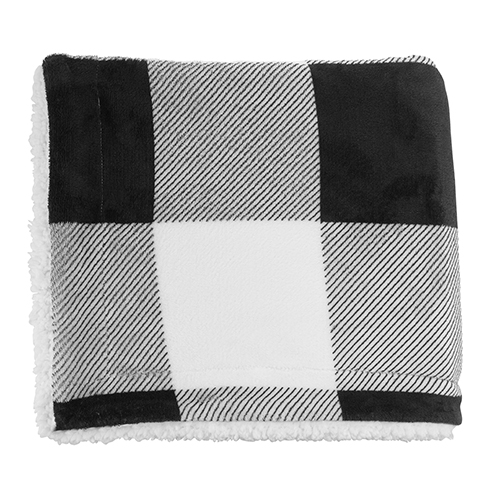 Microfiber Plaid Sherpa Blanket 36